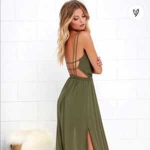 Lost in Paradise Olive Green Maxi